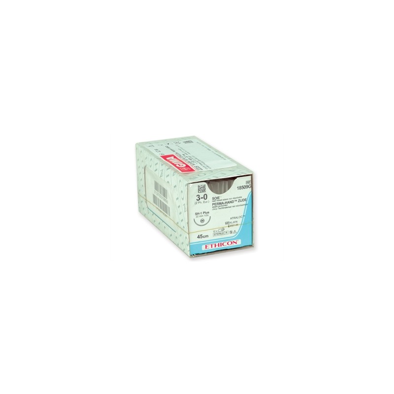 SUTURA SETA ETHICON PERMA-HAND - 3/0 ago 22 mm - intrecciata