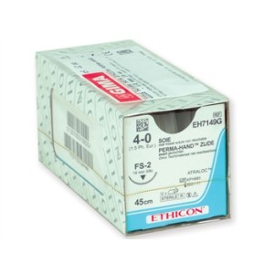 SUTURA SETA ETHICON PERMA-HAND - 4/0 ago 19 mm - intrecciata