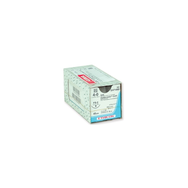 SUTURA SETA ETHICON PERMA-HAND - 4/0 ago 19 mm - intrecciata