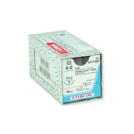 SUTURA SETA ETHICON PERMA-HAND - 4/0 ago 19 mm - intrecciata