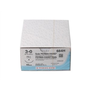 SUTURA SETA ETHICON PERMA-HAND - 3/0 ago 24 mm - intrecciata