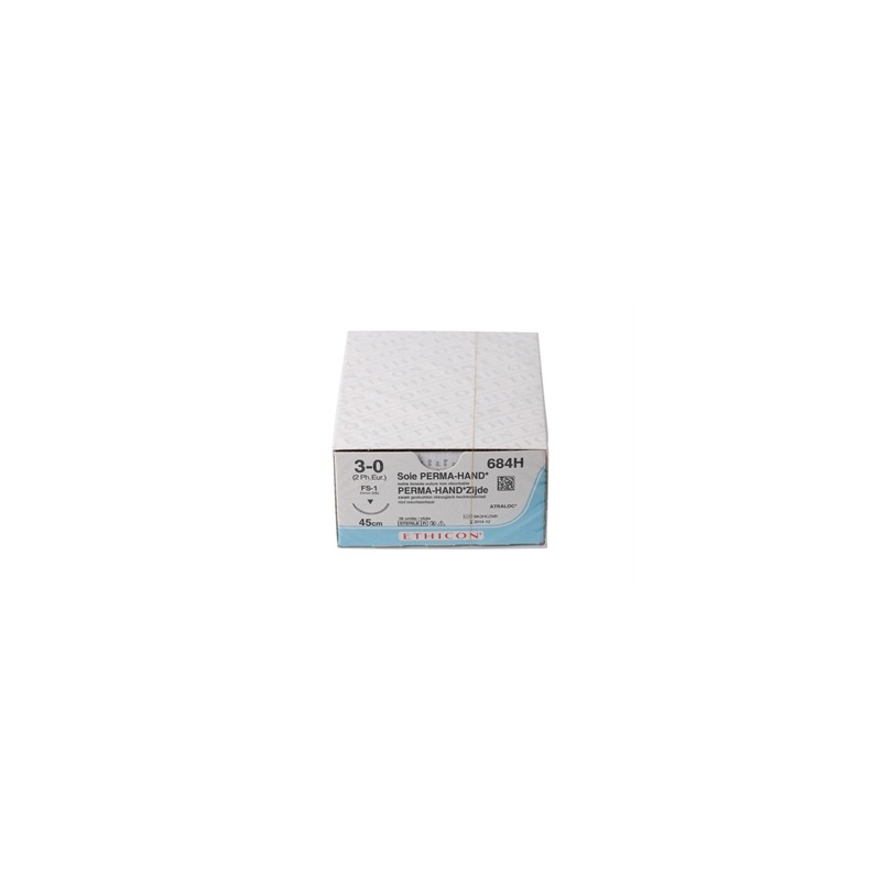 SUTURA SETA ETHICON PERMA-HAND - 3/0 ago 24 mm - intrecciata
