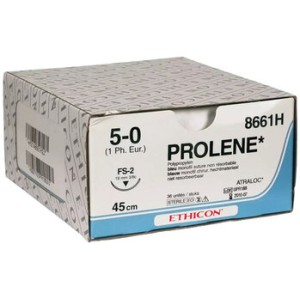 SUTURA MONOFILAMENTO ETHICON PROLENE BLUE - 5/0 ago 19 mm FS-2