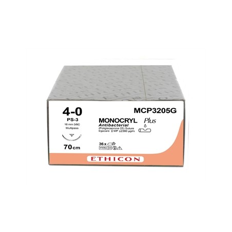 SUTURA ASSORBIBILE ETHICON MONOCRYL - 4/0 ago 16 mm