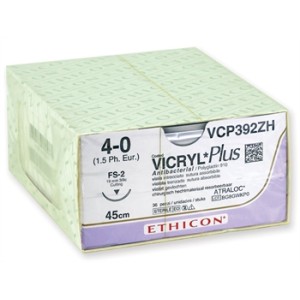 SUTURA ASSORBIBILE ETHICON VICRYL PLUS - 4/0 ago 19 mm - intrecciata