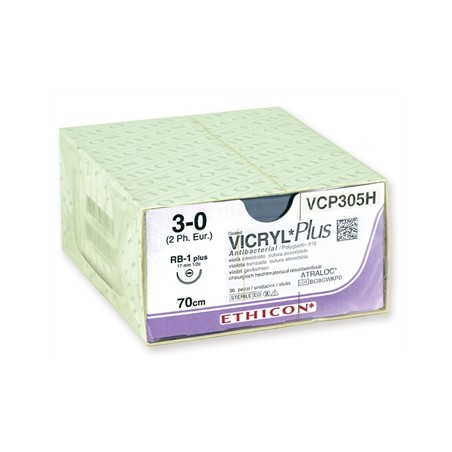 SUTURA ASSORBIBILE ETHICON VICRYL PLUS - 3/0 ago 17 mm - intrecciata