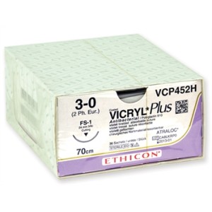 SUTURA ASSORBIBILE ETHICON VICRYL PLUS - 3/0 ago 24 mm - intrecciata