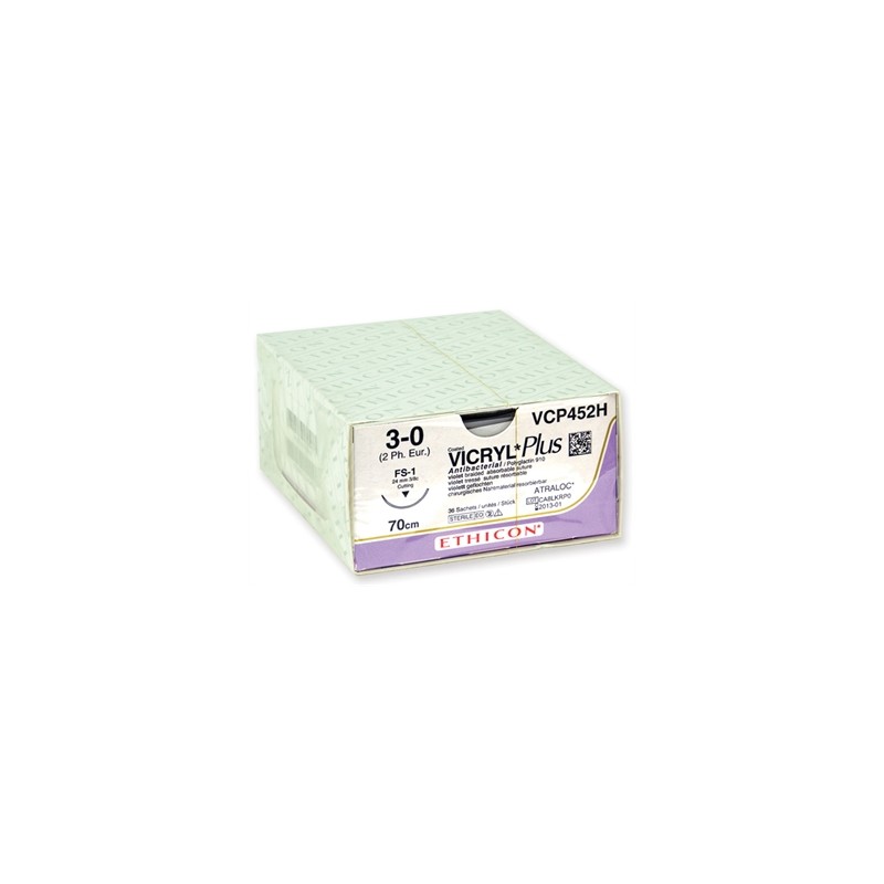 SUTURA ASSORBIBILE ETHICON VICRYL PLUS - 3/0 ago 24 mm - intrecciata