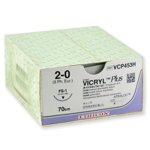 SUTURA ASSORBIBILE ETHICON VICRYL PLUS - 2/0 ago 24 mm - intrecciata