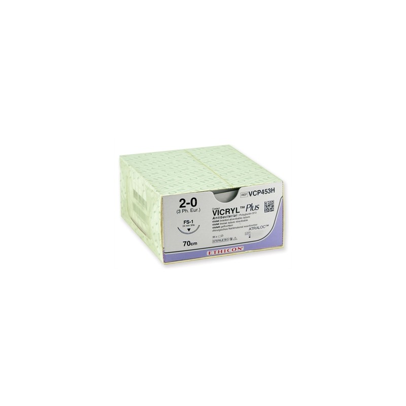 SUTURA ASSORBIBILE ETHICON VICRYL PLUS - 2/0 ago 24 mm - intrecciata
