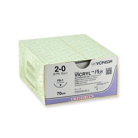 SUTURA ASSORBIBILE ETHICON VICRYL PLUS - 2/0 ago 24 mm - intrecciata