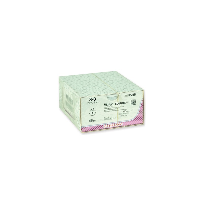 SUTURA ASSORBIBILE ETHICON VICRYL RAPID - 3/0 ago 17 mm - intrecciata