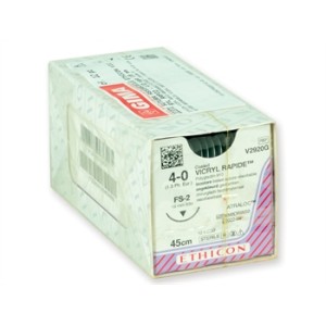 SUTURA ASSORBIBILE ETHICON VICRYL RAPID - 4/0 ago 19 mm - intrecciata