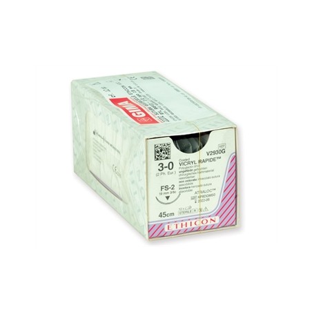 SUTURA ASSORBIBILE ETHICON VICRYL RAPID - 3/0 ago 19 mm - intrecciata