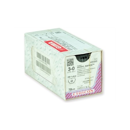SUTURA ASSORBIBILE ETHICON VICRYL RAPID - 3/0 ago 17 mm - intrecciata