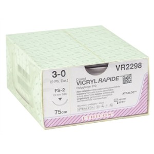 SUTURA ASSORBIBILE ETHICON VICRYL RAPID - 3/0 ago 19 mm - intrecciata