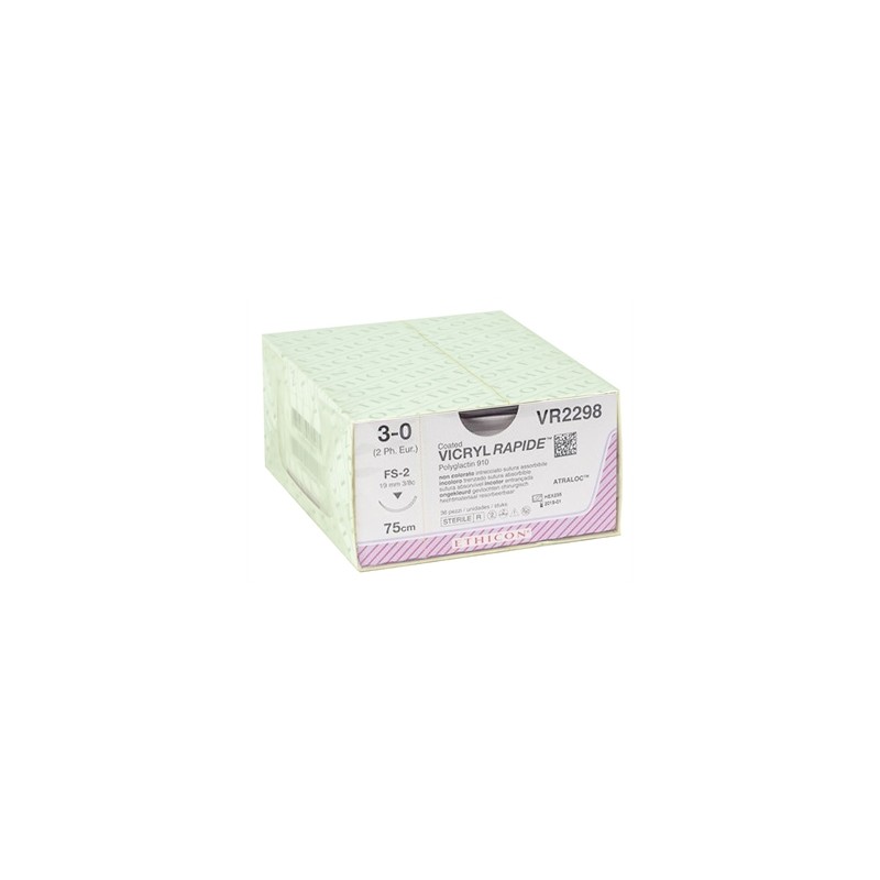 SUTURA ASSORBIBILE ETHICON VICRYL RAPID - 3/0 ago 19 mm - intrecciata