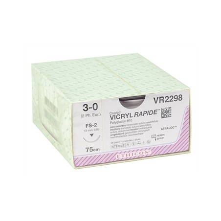 SUTURA ASSORBIBILE ETHICON VICRYL RAPID - 3/0 ago 19 mm - intrecciata