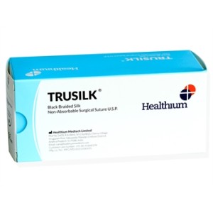 SUTURA NON ASS. TRUSILK calibro 0, curva 1/2, ago 30 mm - 76 cm - nero