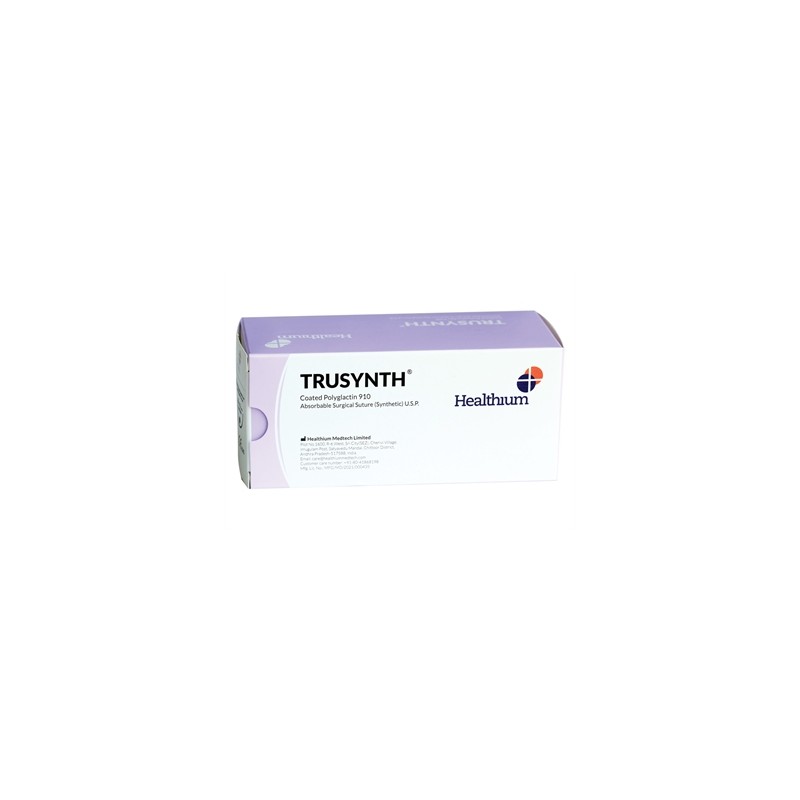 SUTURA ASS. TRUSYNTH calibro 4/0, curva 1/2, ago 19 mm - 75 cm - viola
