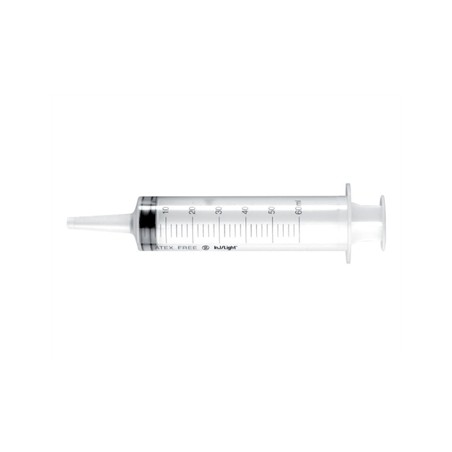 SIRINGA 3 PEZZI SENZA AGO - 60 ml CONO CATETERE