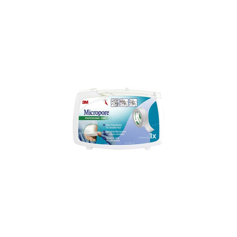 MICROPORE 3M - 1,25cmx5m - bianco con dispenser - 1530NP-0SD