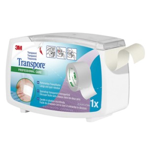 TRANSPORE 3M - 2,5cmx5m - bianco con dispenser - 1527NP-1SD