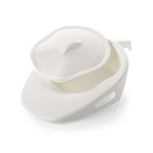 PADELLA A PANTOFOLA CON MANICO E COPERCHIO 1500 ml - bianca - plastica