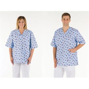 CASACCA COTONE - celeste fantasy - L