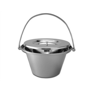 SECCHIO PER COMODE IN ACCIAIO INOX con coperchio - 5 litri