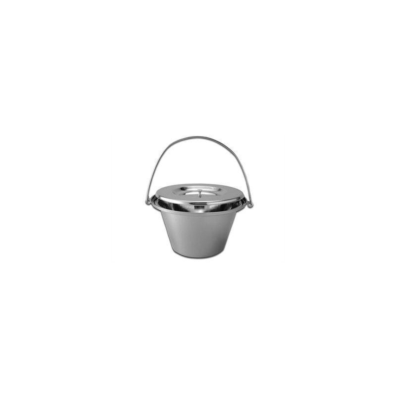 SECCHIO PER COMODE IN ACCIAIO INOX con coperchio - 5 litri