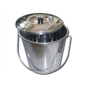 SECCHIO ACCIAIO INOX con coperchio - 12 litri