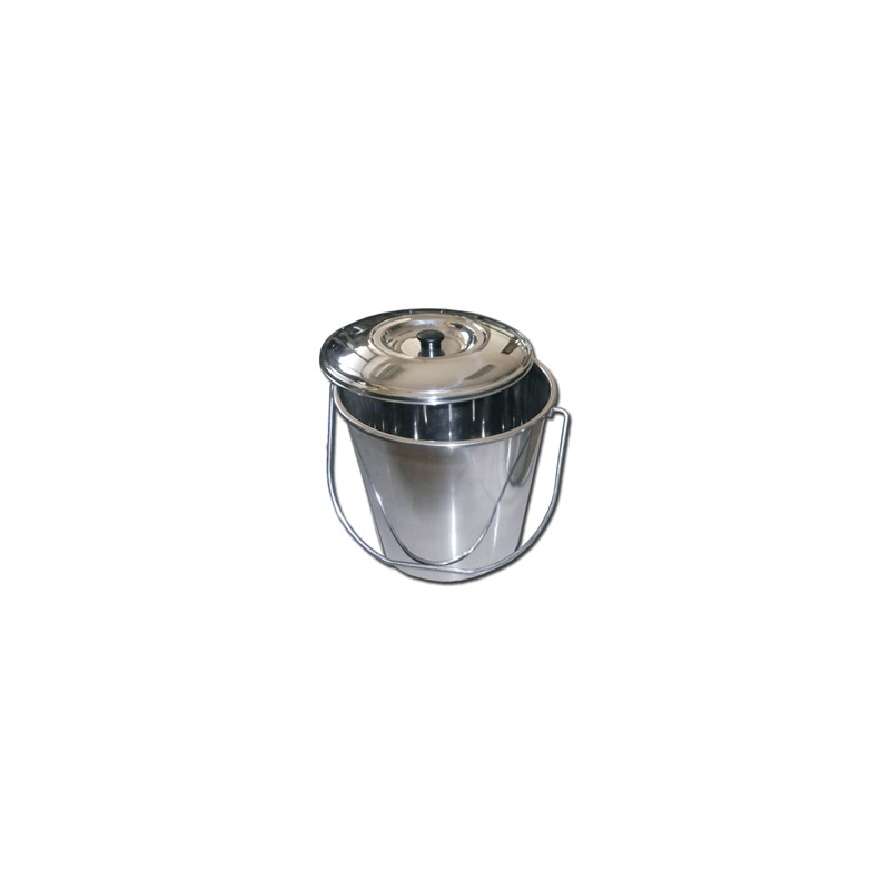 SECCHIO ACCIAIO INOX con coperchio - 12 litri