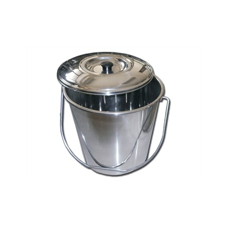 SECCHIO ACCIAIO INOX con coperchio - 12 litri