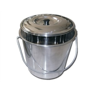SECCHIO ACCIAIO INOX con coperchio - 15 litri