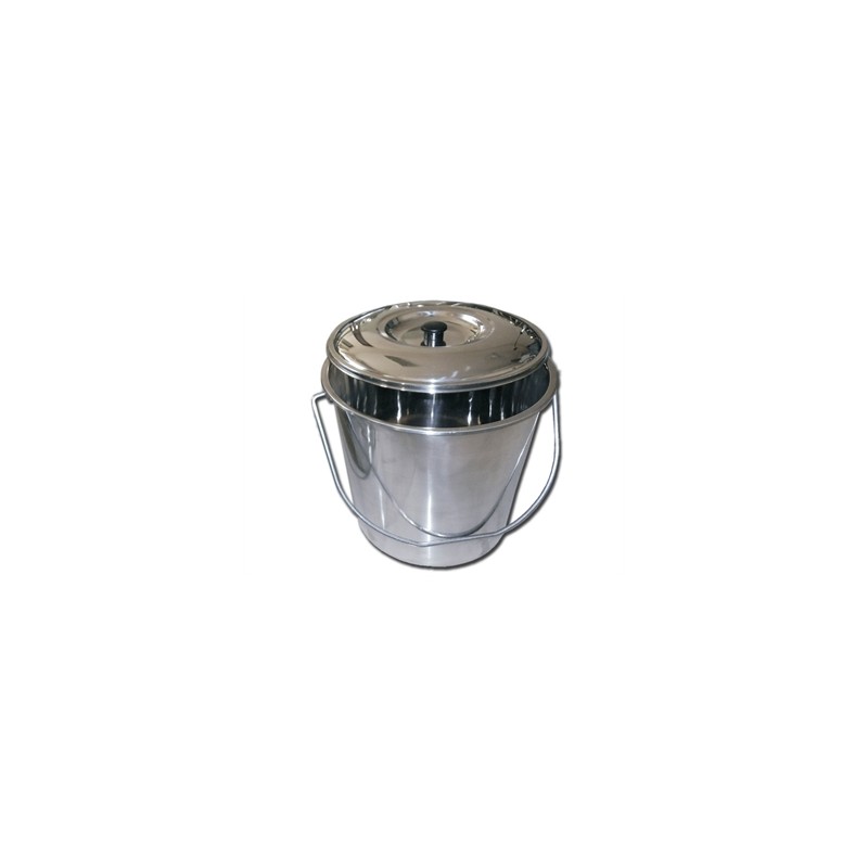 SECCHIO ACCIAIO INOX con coperchio - 15 litri