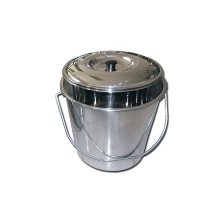 SECCHIO ACCIAIO INOX con coperchio - 15 litri