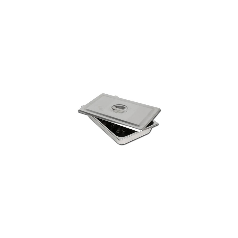 VASSOIO+COPERCHIO INOX 306x196x50 mm