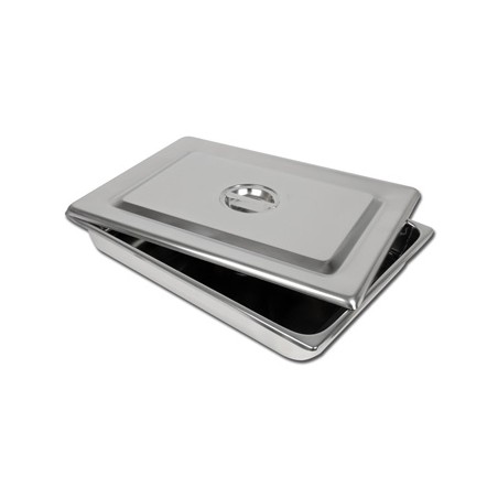 VASSOIO+COPERCHIO INOX 440x320x64 mm