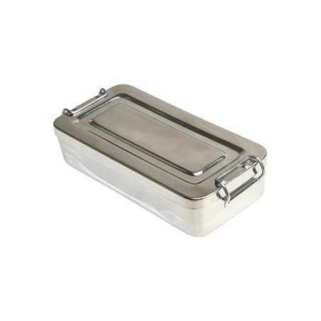 SCATOLA ACCIAIO INOX - 20x10x4 cm - con manici