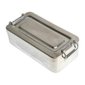 SCATOLA ACCIAIO INOX - 20x10x5 cm - con manici