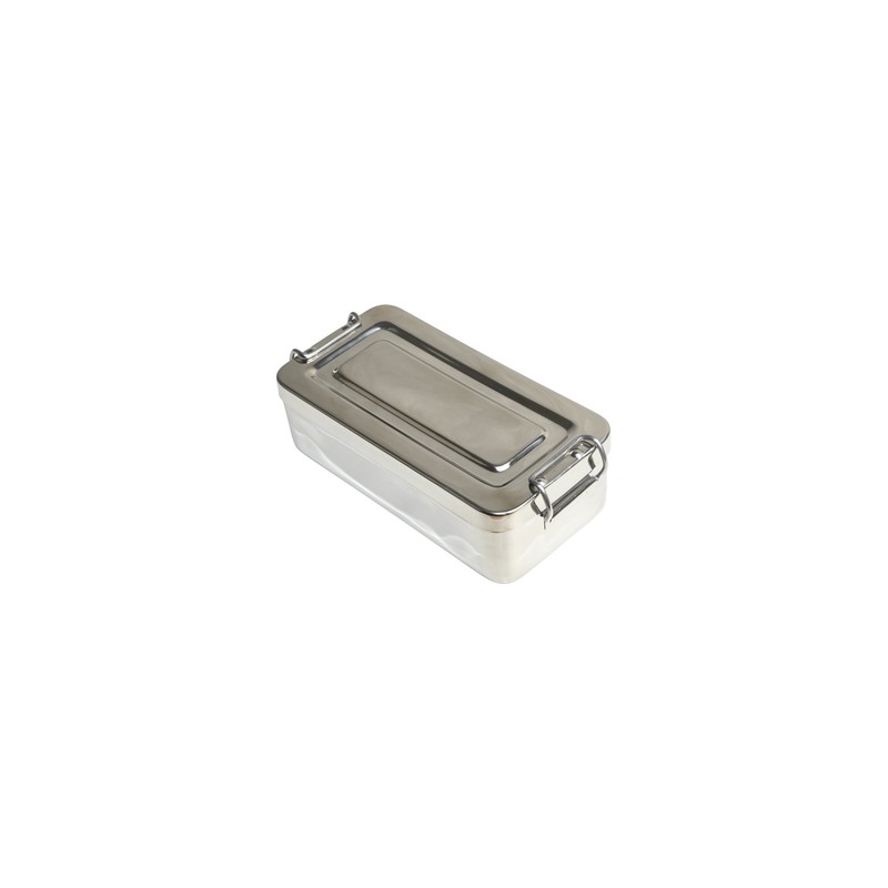 SCATOLA ACCIAIO INOX - 20x10x5 cm - con manici