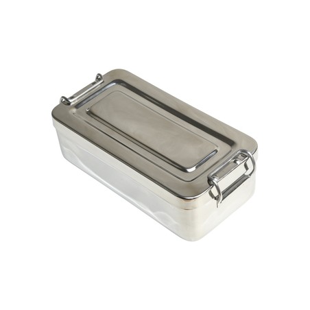 SCATOLA ACCIAIO INOX - 20x10x5 cm - con manici
