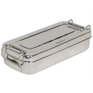 SCATOLA INOX 18x8x4cm - con manici