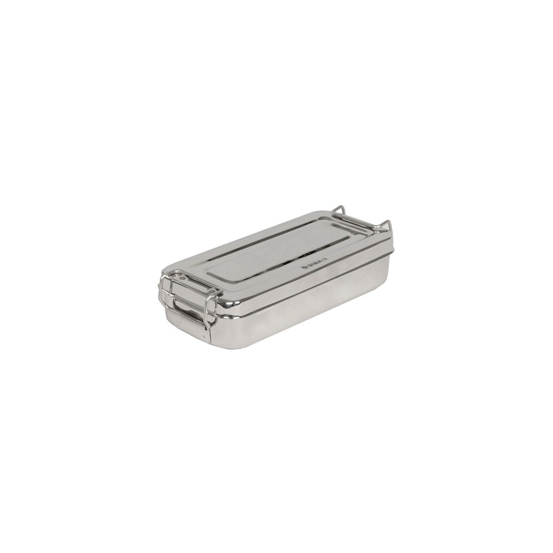 SCATOLA INOX 18x8x4cm - con manici