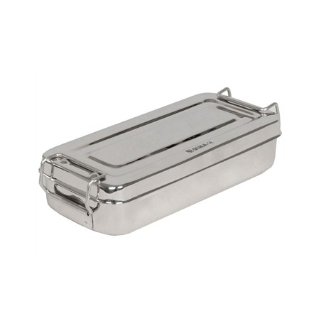 SCATOLA INOX 18x8x4cm - con manici