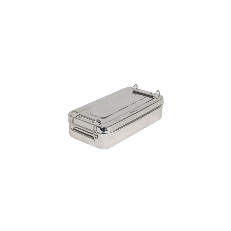 SCATOLA INOX 20x10x4,5cm - con manici
