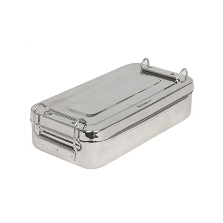 SCATOLA INOX 20x10x4,5cm - con manici