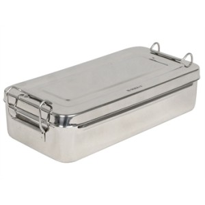 SCATOLA INOX 25x12,5x4,6cm - con manici
