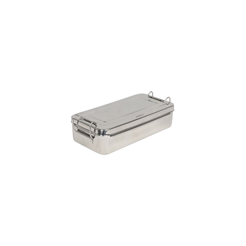 SCATOLA INOX 25x12,5x4,6cm - con manici